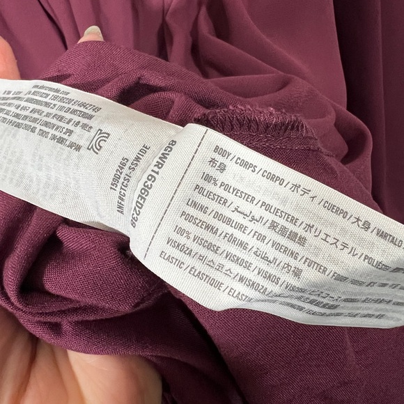 Abercrombie Dress Long Sleeve Chiffon Mini Dress in Burgundy Maroon Size Small - Picture 6 of 10